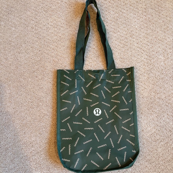 Lululemon shopping tote bag green gold Small - Picture 3 of 6